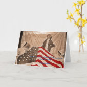 Carte American Flag Circa 1890, photo et citation (Fleur jaune)