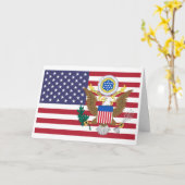 Carte American Flag & Coat of Arms, United States (Fleur jaune)