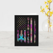 Carte American Flag Diabetes Sensibilisation Support Tie (Fleur jaune)