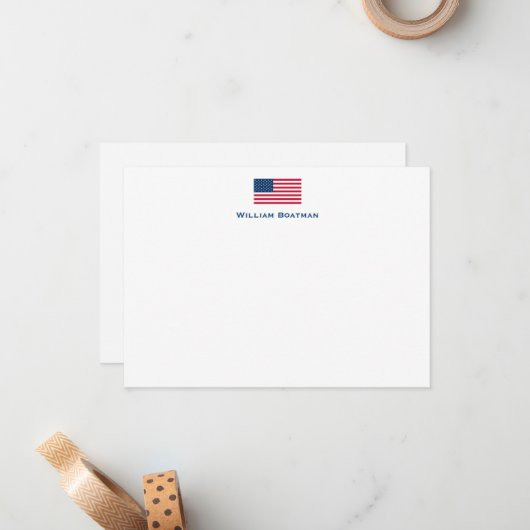 Carte American Flag Flat Note (Devant/Arrière en situation)