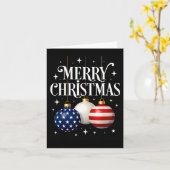 Carte American Flag Merry Christmas Tree Baubles Us Patr (Fleur jaune)