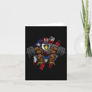 Carte American Flag Muscular Bald Eagle Bike Flexing Unc