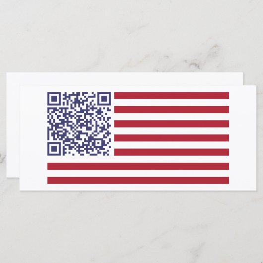Carte American Flag National Anthem QR Code (Devant / Derrière)