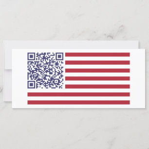 Carte American Flag National Anthem QR Code