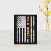 Carte American Flag Postal Worker Drôle Devis graphique (Fleur jaune)