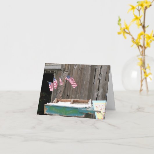 Carte American Flags & Barne Note (Fleur jaune)