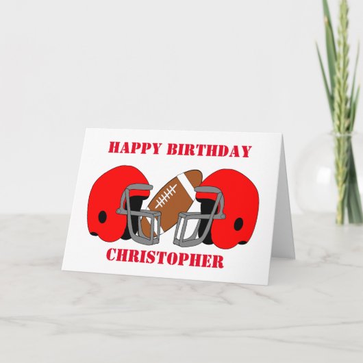 Carte American Football Ajouter Un Nom Anniversaire (Devant)