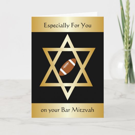 Carte American Football Bar Mitzvah (Devant)