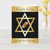 Carte American Football Bar Mitzvah (Fleur jaune)
