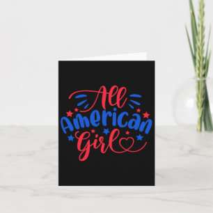 Carte American Girl Independence Day 4 juillet Drapeau a