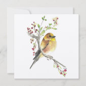 Carte American Goldfinch Bird Berries (Devant)