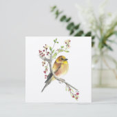 Carte American Goldfinch Bird Berries (Debout devant)