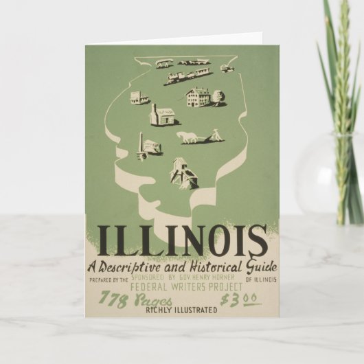 Carte American Guide Series Volume On Illinois. (Devant)