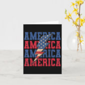 Carte American Lightning Bolt Patriotique Usa Drapeau Ha (Fleur jaune)