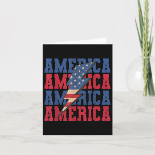 Carte American Lightning Bolt Patriotique Usa Drapeau Ha