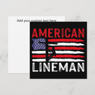 Carte American Lineman Electric Cable Patriotic USA Flag