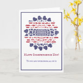 Carte American Psychedelic Patriotic Hearts Tie Dye (Fleur jaune)