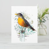 Carte American Robin Garden Bird Wildlife Nature Pos d'a (Debout devant)
