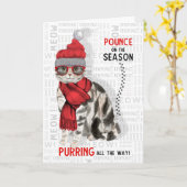 Carte American Shorthair Cat race drôle Noël (Fleur jaune)