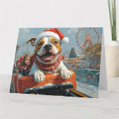 Carte American Staffordshire Chien Noël (Devant)
