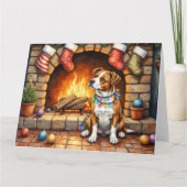 Carte American Staffordshire Terrier Christmas Lights (Devant)