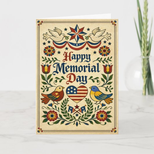 Carte Americana Folk Art Memorial Day  (Devant)