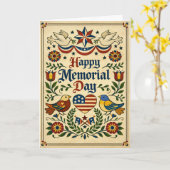 Carte Americana Folk Art Memorial Day  (Fleur jaune)
