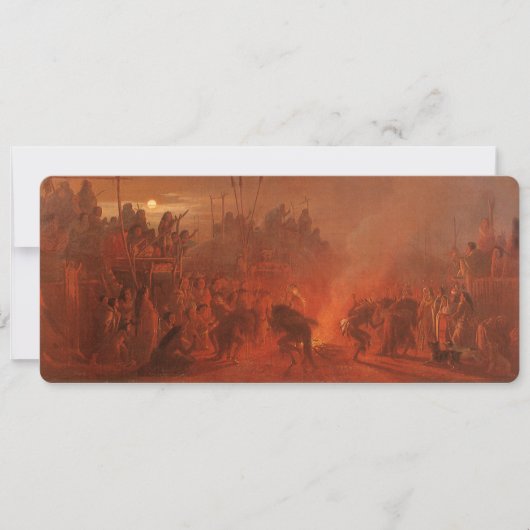 Carte Amérindiens vintage, Danse du buffle par Wimar (Devant)