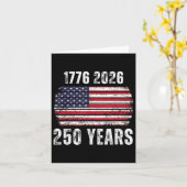 Carte Amérique 250e anniversaire Us Drapeau Happy 250 an (Fleur jaune)