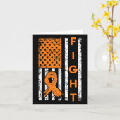 Carte Amérique Drapeau Orange Ribbon Leucémie (Fleur jaune)