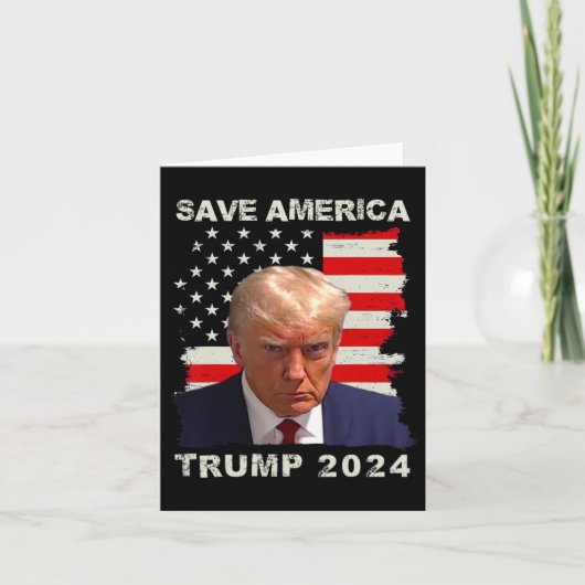 Carte Amérique Libérez Trump Mug Shot 2024 drapeau améri (Devant)