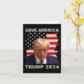 Carte Amérique Libérez Trump Mug Shot 2024 drapeau améri (Fleur jaune)