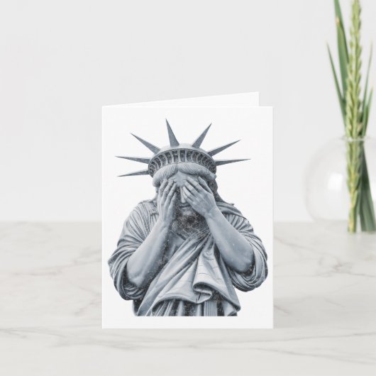 Carte Amérique Statue De La Liberté Pleurent Mème Drôle  (Devant)