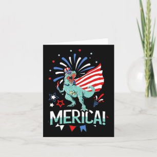 Carte Amerisaurus Rex Drapeau Américain Jour de l'Indépe
