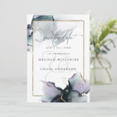 Carte Améthyste muté moderne Cyan Aquarelle Abstraite (Debout devant)