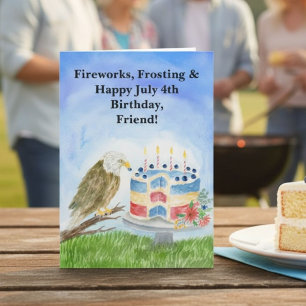 Carte Ami Anniversaire 4 Juillet Aigle Américain Patriot