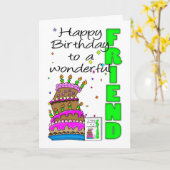 Carte Ami Anniversaire, Crazy Cake, Cake Anniversa (Fleur jaune)