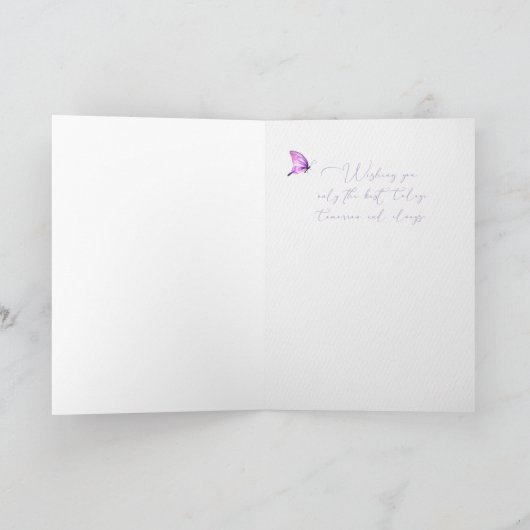 Carte Ami Anniversaire Hydrangée et Papillon (Intérieur)