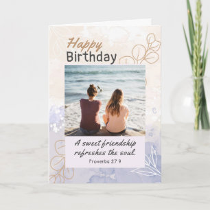 Carte Ami Anniversaire Photo Moderne Bible Verse Christi