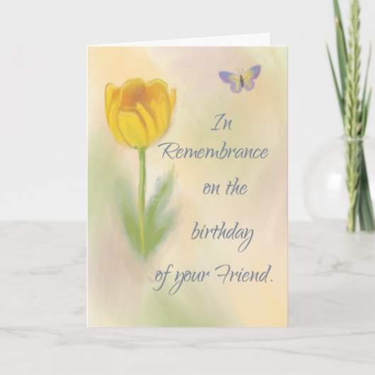 Carte Ami Anniversaire Souvenir Fleur aquarelle (Devant)