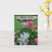 Carte Ami, Birthbath et floral (Fleur jaune)