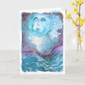 Carte Ami céleste de lune bleue (Fleur jaune)