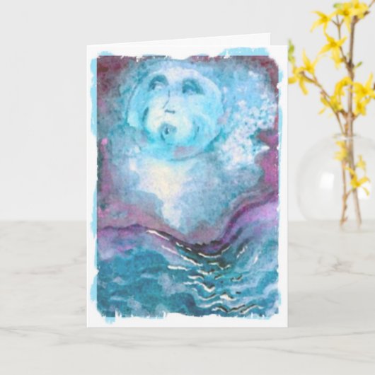 Carte Ami céleste de lune bleue (Fleur jaune)