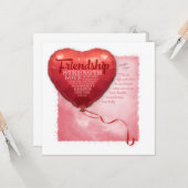 Carte Ami coeur ballon (Devant/Arrière en situation)