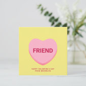 Carte Ami conversation jaune coeur Saint Valentin (Debout devant)