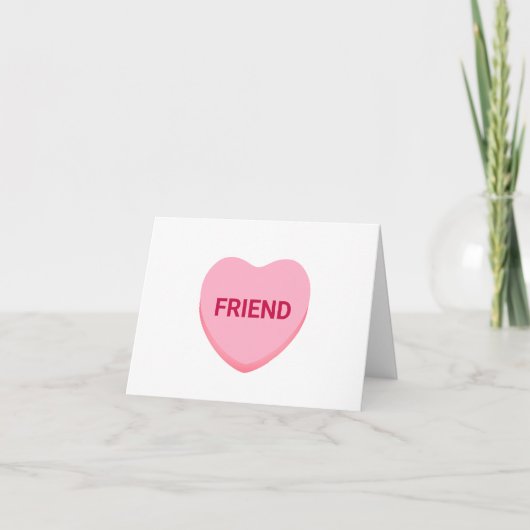 Carte Ami conversation rose blanc coeur Valentine's (Devant)