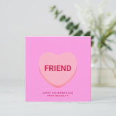 Carte Ami conversation rose coeur Saint Valentin (Debout devant)