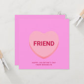 Carte Ami conversation rose coeur Saint Valentin (Devant/Arrière en situation)