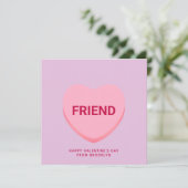 Carte Ami conversation violet coeur Saint Valentin (Debout devant)