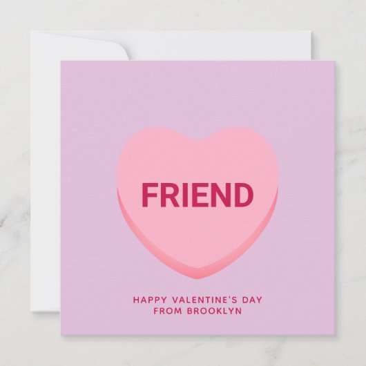 Carte Ami conversation violet coeur Saint Valentin (Devant)